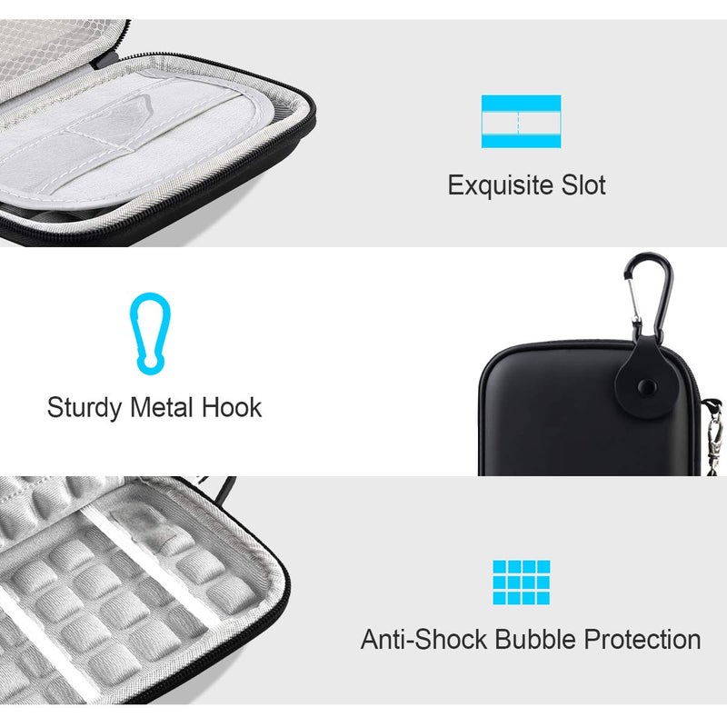 Lacdo Hard Drive Carrying Case for Western Digital WD Elements/WD My Passport/My Passport Ultra Portable External Hard Drive HDD 1TB 2TB 4TB 5TB 6TB USB 3.0 Protective Storage Travel Bag, Black - Image 3